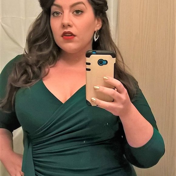 Kasper Size 14 Emerald Green Dress - Picture 1 of 10